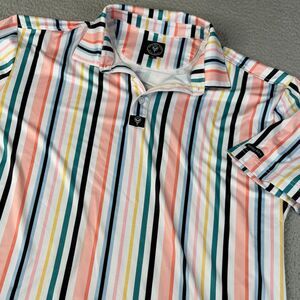 GOOD BOY Golf Polo Shirt Mens XL Multicolor Striped Stretch Performance